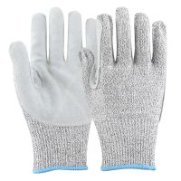 防刺防割手套防扎杀鱼园艺摘板栗花椒耐磨防滑仙人掌玫瑰月季牛皮 防刺防割防扎手套 一双装 M