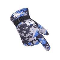 冬季保暖男女情侣迷彩手套加绒加厚滑雪手套电动车防风防滑棉手套 迷彩蓝色 一双[优惠装]