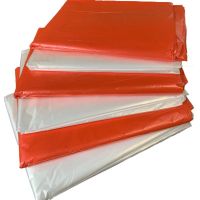 50张透明一次性桌布大圆桌婚庆正方形家用结婚塑料防水台布方桌餐 红色1.6米*1.6米 50张