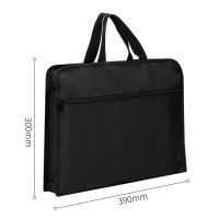 得力手提袋双层收纳袋手拎袋公文袋文件收纳袋商务出差电脑包 手提拉链袋-黑色