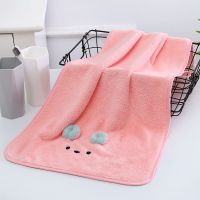 [优质]浴巾成人速干吸水不掉毛大浴巾女卡通儿童柔软毛巾浴巾男 毛巾单条-粉色[35*75]