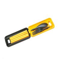 创意折叠筷子勺子叉子户外家用旅行儿童学生成人便携餐具三件套装 餐具[橘子橙]