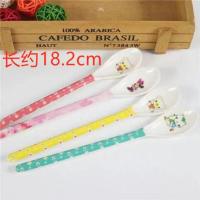 密胺调羹卡通塑料调更长柄搅拌小勺子儿童餐具调料勺子 密胺卡通小勺子(长) 1把