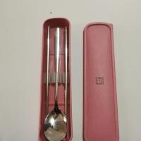 双立人 便携餐具套装 粉二件套