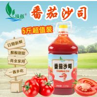 绿航沙拉酱桶装5斤装家用商用香甜水果蔬菜萨拉酱汉堡披萨酱 绿航番茄沙司5斤装