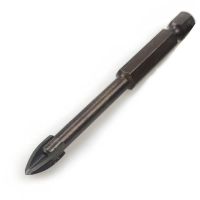 瓷砖钻头全瓷玻璃混凝土水泥墙壁电钻打孔多功能麻花钻转头三角钻 六角十字6MM(1支)