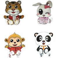 超可爱免打孔卡通插头挂钩电源线插头收纳挂架墙壁强力免打孔粘钩 新款透明卡通(4个装)