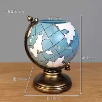 创意笔筒欧式复古地球仪摆件房间客厅装饰品办公桌面收纳学生礼物 地球仪8132