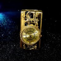 创意防风充气打火机带七彩灯电子真手表闪灯点烟器刻字送男士礼物 单机不带气体 [直冲透明]