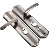 防盗门把手通用型加厚面板门锁老式门配件家用拉手大门锁具手柄 C款面板 不分左右+双活