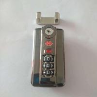 行李箱密码锁铝框拉杆箱海关锁更换扣锁锁扣配件长锁箱包配件维修 长锁枪灰色一个