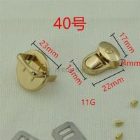 高大上箱包五金配件锁扣圆形鸭舌插锁包包手袋插锁古金 40号浅金 H515
