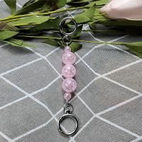 皮肩带加长链条包带胖mm延长珍珠链背带续长斜挎包包配件女包配件 碎花粉色+银色弹簧扣 1条