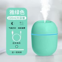 加湿器家用卧室迷你大雾容量空气学生静音usb办公室喷雾车载香薰 雅蓝色[标准版] 单机[配一根棉棒]