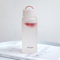 韩版创意磨砂玻璃杯女ins原宿风可爱便携高颜值简约水杯学生杯子 [创意设计 超高颜值]粉色420ml