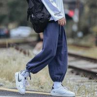 山本风日系工装裤男夏季薄款休闲裤hiphop潮牌宽松阔腿裤直筒裤子 藏青 M (95-110斤)