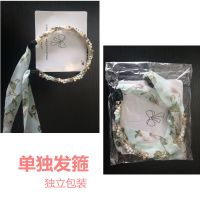 发箍假发女长卷发丝带懒人夏u型半头套仿真人发丝自然全头套古风 单独[飘带发箍] +半头套