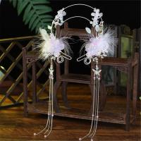 汉服懒人发箍头饰流苏步摇古风圣母光环仙女头箍日常短发古装配饰 银色发箍