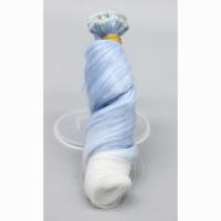 巴芘娃娃假发手工发排BJD娃娃换装卷发假改装萝莉娃娃假发15cm 新卷蓝变白 送酒精胶一瓶