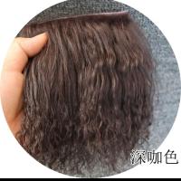 高品质滩羊毛发排兵人怪高可儿美结猪人偶假发bjd娃植发 深咖色