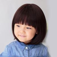 儿童假发女长发小女孩逼真长卷发公主发饰宝宝全头套摄影表演发套 [波波头]自然黑 头围45cm[5岁以下]送:发网夹子