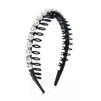 发箍发饰韩国发卡珍珠简约百搭带齿防滑压发洗脸优雅成人头箍头饰 纯白色