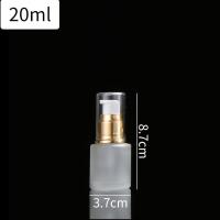 磨砂玻璃乳液瓶50ml喷雾瓶精华液分装瓶爽肤水空瓶按压小瓶子试用 磨砂20Ml乳液瓶+金色盖 3只装