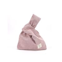 灯芯绒小包日式套手包手腕包出行逛街便携小包手腕袋手机包零钱包 藕粉 套结