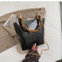 法国小众包包2021新款高级感透明包洋气单肩大容量果冻编织托特包 [MF-8650]黑色