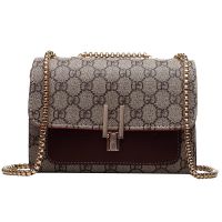 小ck女包2021新款ins潮流法国小众高级感斜挎包洋气时尚链条包包 咖色