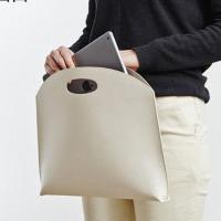 韩国ins苹果12/13寸14寸华为联想笔记本手提电脑包办公通勤公文包 米白色 小号