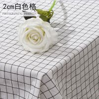 棉麻布料印花亚麻批发手工制作格子桌布ins少女心窗帘布背景挂布 白色小格