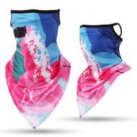 骑行防晒面罩冰丝防紫外线防尘防风面罩面巾钓鱼护脸速干透气脖套 浅彩图案-挂耳款