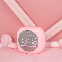 可爱少女心闹钟小学生简约生日礼物实用超大声好玩多功能床头初中 [粉色]智能蓝牙音响闹钟[可充电] 单个闹钟