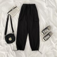 半袖套装女学生2021夏季新款ins韩版宽松学院风T恤两件套工装裤潮 单件工装裤 S[55-80斤内]