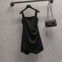 2021夏装新款胖妹妹大码女装减龄显瘦西装连衣裙吊带短裙两件套装[15天内发货] 吊带裙单件 M 建议100斤以下