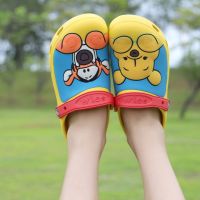 夏季小熊维尼拖鞋女鞋可外穿跳跳虎凉鞋浴室沙滩情侣洞洞鞋护士鞋 黄色 31码-32码(内长20.6cm)