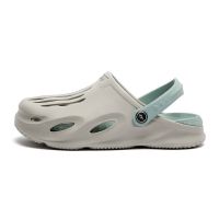 男士踩屎感洞洞鞋夏天外穿拖鞋沙滩凉拖鞋2021新款防滑凉鞋男款潮 灰色[标准码] 40