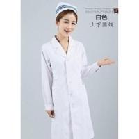 南丁格尔护士服长袖白色冬装女白大褂美容服医院工作服小圆领蓝色 上下小圆领白色冬装长袖 S