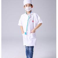 儿童小医生护士服宝宝职业扮演表演服装幼儿园过家家演出服白大褂 医生白色短袖 100
