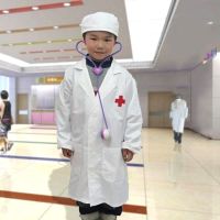 儿童小医生护士服宝宝职业扮演表演服装幼儿园过家家演出服白大褂 白色 100