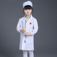 儿童小护士服医生扮演职业体验装演出服幼儿园过家家白大褂表演服 白色长袖 100