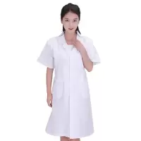 护士服夏季短袖女收腰白大褂长袖医生服粉色薄款美容师工作服套装 白色短袖西服领护士服 S
