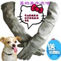 防宠物动物仓鼠抓咬伤防护手套防猫抓手套防狗咬训狗加厚牛皮手套 长款牛皮防咬手套