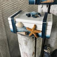 地中海风格木质摆件海洋风创意家居装饰品工艺品首饰盒小物件收纳 12.7*5.5