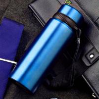 不锈钢保温杯大容量户外水杯子超大便携车载旅行保温壶600/1000ml 蓝色带被套 600mL
