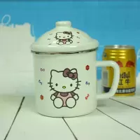 搪瓷缸搪瓷杯茶缸子创意80后怀旧复古凉水杯子精品加厚超大号12C 特厚大号装水650毫升10厘米猫