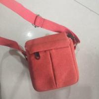 佳能尼康索尼富士微单相机包单反便携可爱单肩数码收纳包保护袋 帆布红色