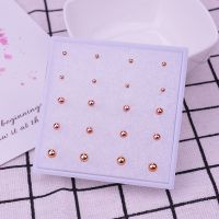 塑料简约豆豆耳钉女气质学生韩版个性防过敏小圆珠耳环小耳骨钉 金色搭配款 小圆珠