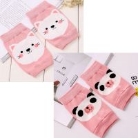 夏季薄款透气儿童防摔护膝护肘卡通宝宝学步爬行走路跑步膝盖护具 粉色卡通1双 适合约2-15岁